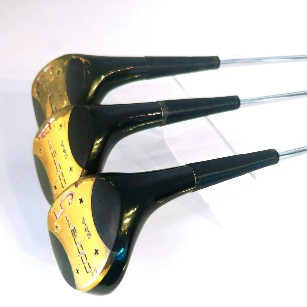 Cobra Dyn 3/4/5 Persimmon Woods Golf Club Set Vintage USA Steel Shaft - Picture 2 of 9